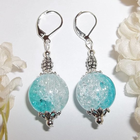 Turquoise Blue Earrings, Blue Earrings, Earring, Earring, Jewelry, Jewelry 5126 - Picture 1 of 10